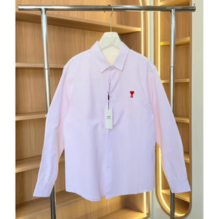 PP167 เสื้อเชิ้ต AM shirt ไอคอนิก ดีเทลปักหัวใจแดง พร้อมส่ง