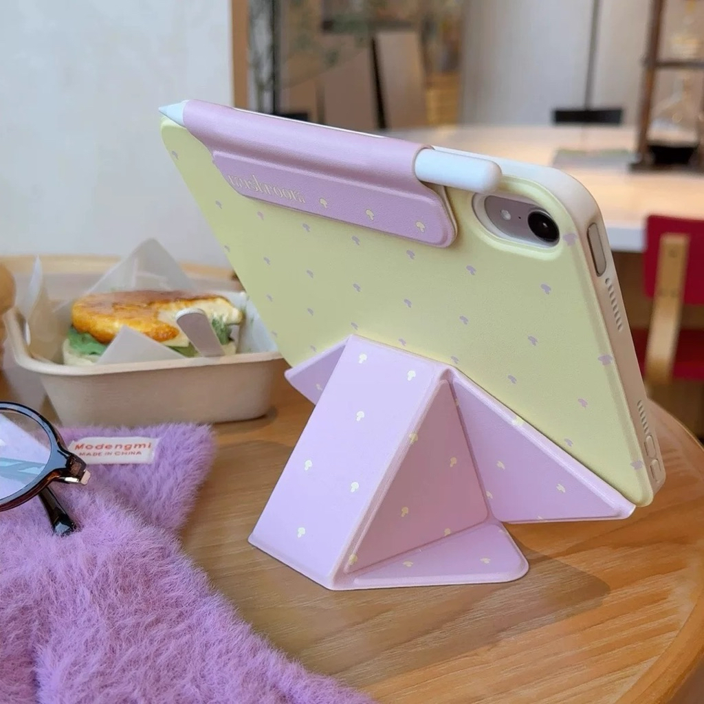 เคสไอแพด Latoto (iPad Case) เคสไอแพดลายจุดพับหมุนได้360องศาได้พร้อมขาตั้ง ดีไซน์พาสเทลน่ารัก