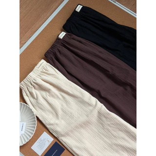 funnybunny - กางเกงผ้าด๊อบบี้ รุ่น Dobby pant กางเกงผ้าฝ้ายลายฉลุ ใส่สบายระบายอากาศได้ดี detail มีกระเป๋าสองข้าง