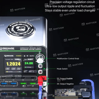 MECHANIC G-POWER 3in1GaN Multi-Port Charger 200W สําหรับ iPhone iPad พร้อมชาร์จไร้สาย 15W รองรับเครื่องมือชาร์จไร้สาย