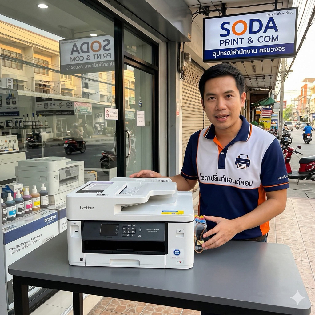 Printer Brother MFC-J2340DW+TANK A3 พิมพ์+ถ่าย+สแกน+แฟกซ์+wifi+พิมพ์2ด้าน พร้อมติดแท้งค์