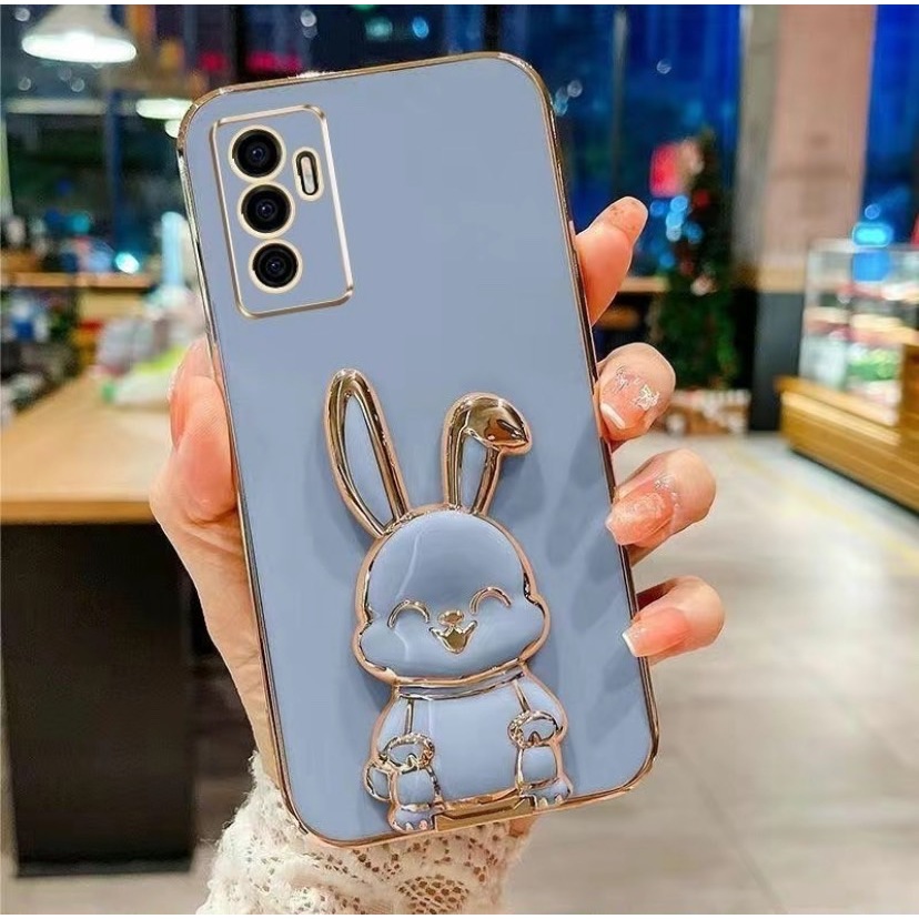 เคส ขาตั้ง กระต่าย สำหรับ Samsung A03S A30S A71 4G A50 A50S A51 A02S  กระจก ฝาหลัง น่ารัก พร้อมจัดส่