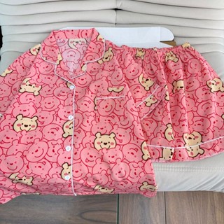 💙ส่งไวจากไทย ชุดนอนผ้าไหมอิตาลี อก44นิ้ว เเขนสั้น-ขาสั้น มีห…