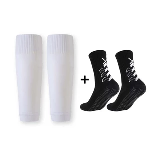 ชุดถุงเท้าฟุตบอล ถุงเท้าตัดข้อ + ถุงเท้ากันลื่น กีฬาฟุตบอล มี12ชุด Sleeve Socks ตรงปก