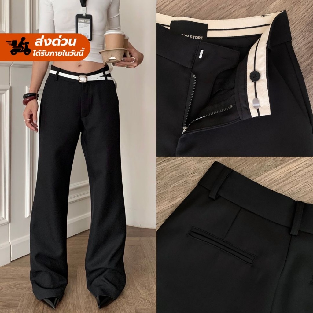 [วัยทำงาน ผ้าดี ทรงเป๊ะ]โค้ดลด30%+โค้ดร้าน100฿+ส่งด่วนฟรี! Fashionstore-Seren classic trousers-กางเกงขายาว(880)