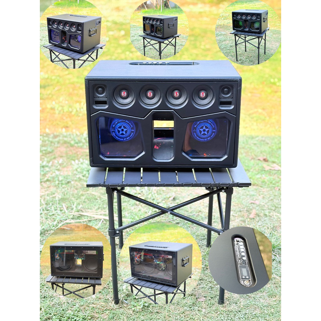 ลำโพงบลูทูธ DIYตู้แบนพาส 6.5นิ้วคู่(ไฟ2ระบบ) 400W ปรับซับแยกได้อิสระ