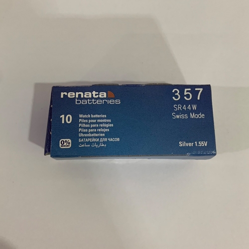 ถ่านกระดุม Renata 357 หรือ SR44W,SR44  จำหน่ายยกกล่อง  จะมี 10เม็ด