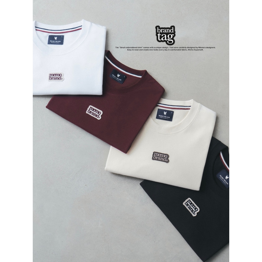 MeMo™ | NEW | Brand Tag งานปัก Patch นูน ผ้า Supersoft แขนสั้น ทรง Unisex