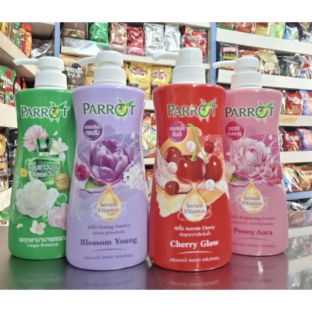 (1 แถม 1)PARROT SHOWER CREAM ครีมอาบน้ำแพรอท ปริมาณสุทธิ 450 มล.×2 ขวด (เลือกกลิ่น)