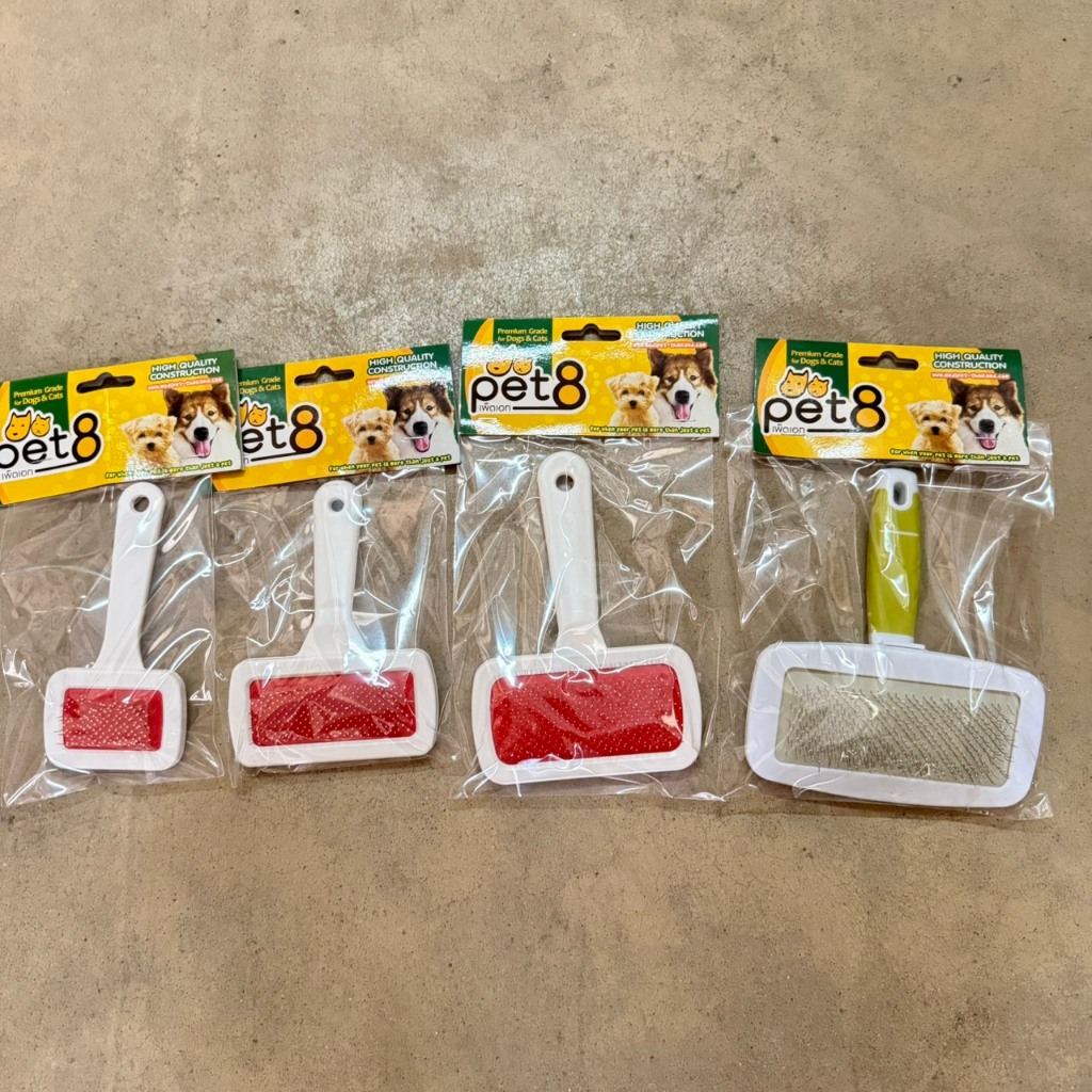 หวีแปรงขนสัตว์เลี้ยง แบบด้ามพลาสติก By PET8 Grooming Tool plastic handle