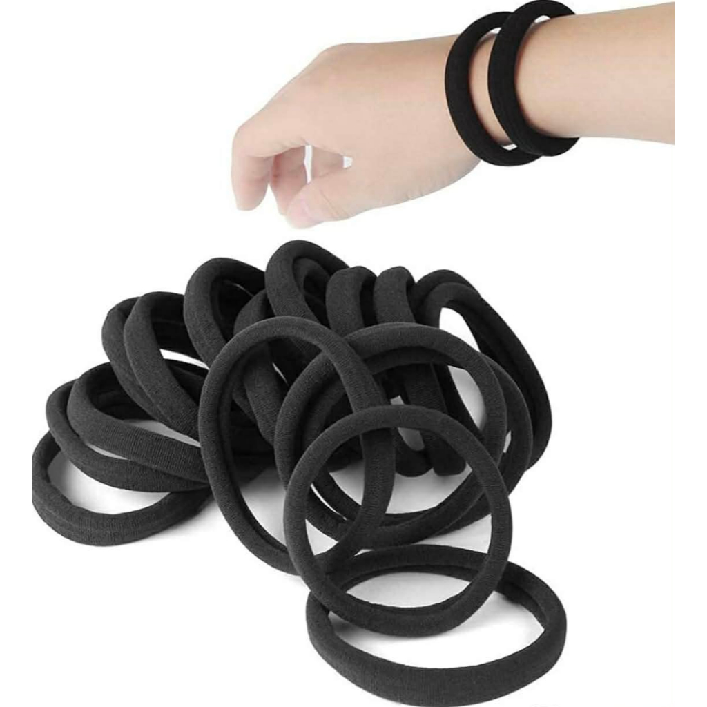 2เส้น ยางรัดผมสีดำแบบไร้รอยต่อ Seamless Hair Ties พร้อมส่งจากไทย