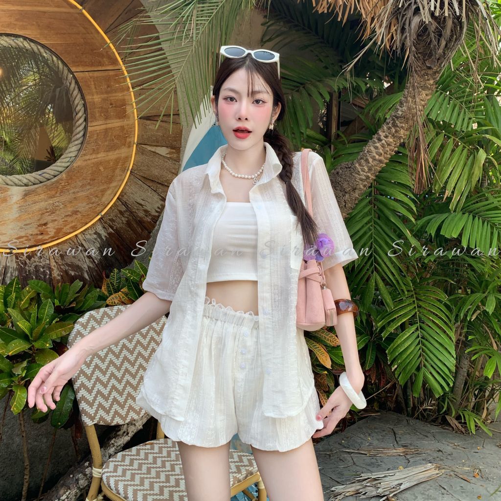 💰Mahahengcloset💰ชุดเซต 2 ชิ้น เสื้อเชิ้ต+กางเกงทรงบอลลูนสีพาสเทล ใส่แล้วน่ารักปังมากแม่🌸 รูปที่ 2