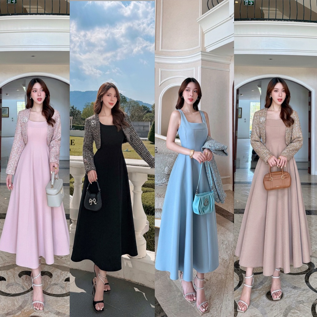 ชุดเซตเรียบสวย ชุดไปงานสีชมพู Lalabelle