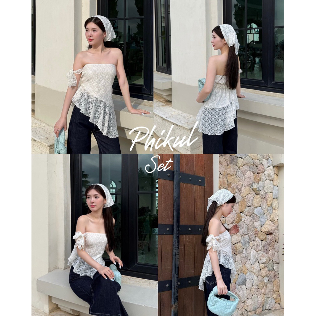 Phikul set (เกาะอก+ผ้าโพกผม) - พร้อมส่งด่วน