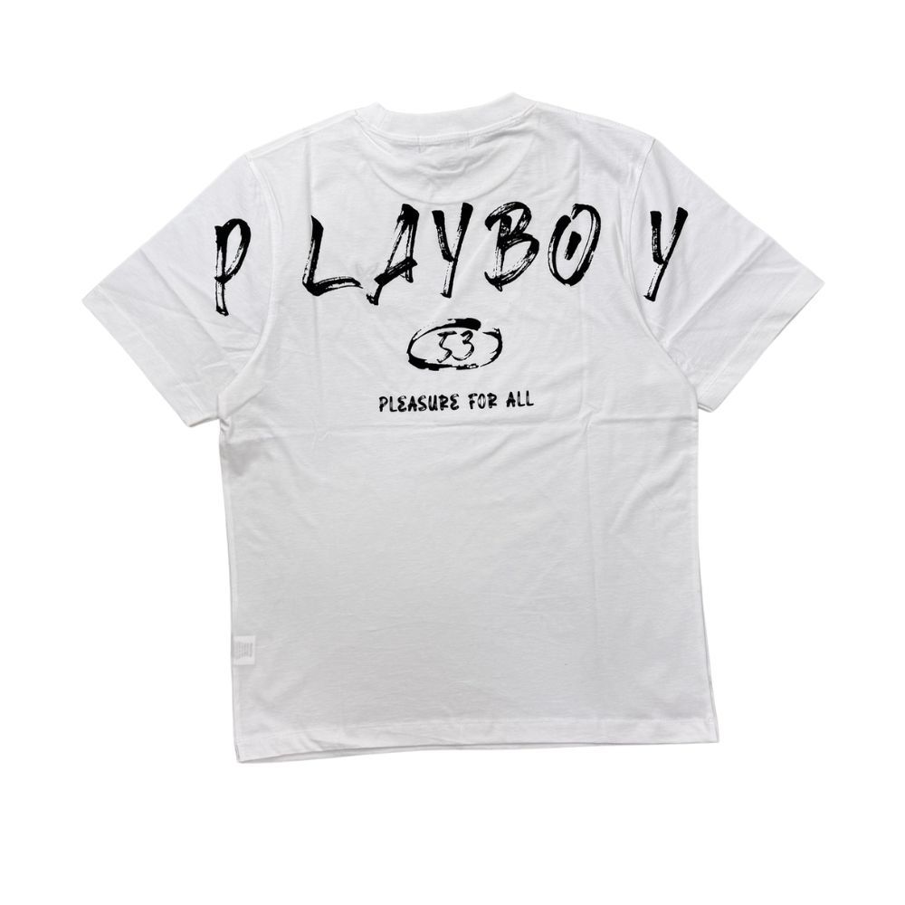 PLAYBOY 05PB เสื้อยืด   เสื้อผ้าผู้ชาย/เสื้อ/เสื้อยืดสีขาว รุ่น P1MT265TB048WH