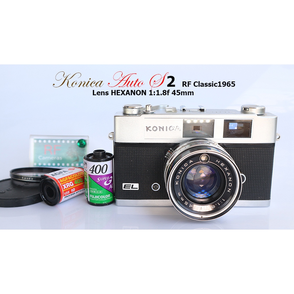 KONICA AUTO S2 EL กล้องฟิล์มโคนิก้า พร้อมเลนส์ความคมชัดสูงระดับ HEXANON 45MM.F1.8 (SN1229845)