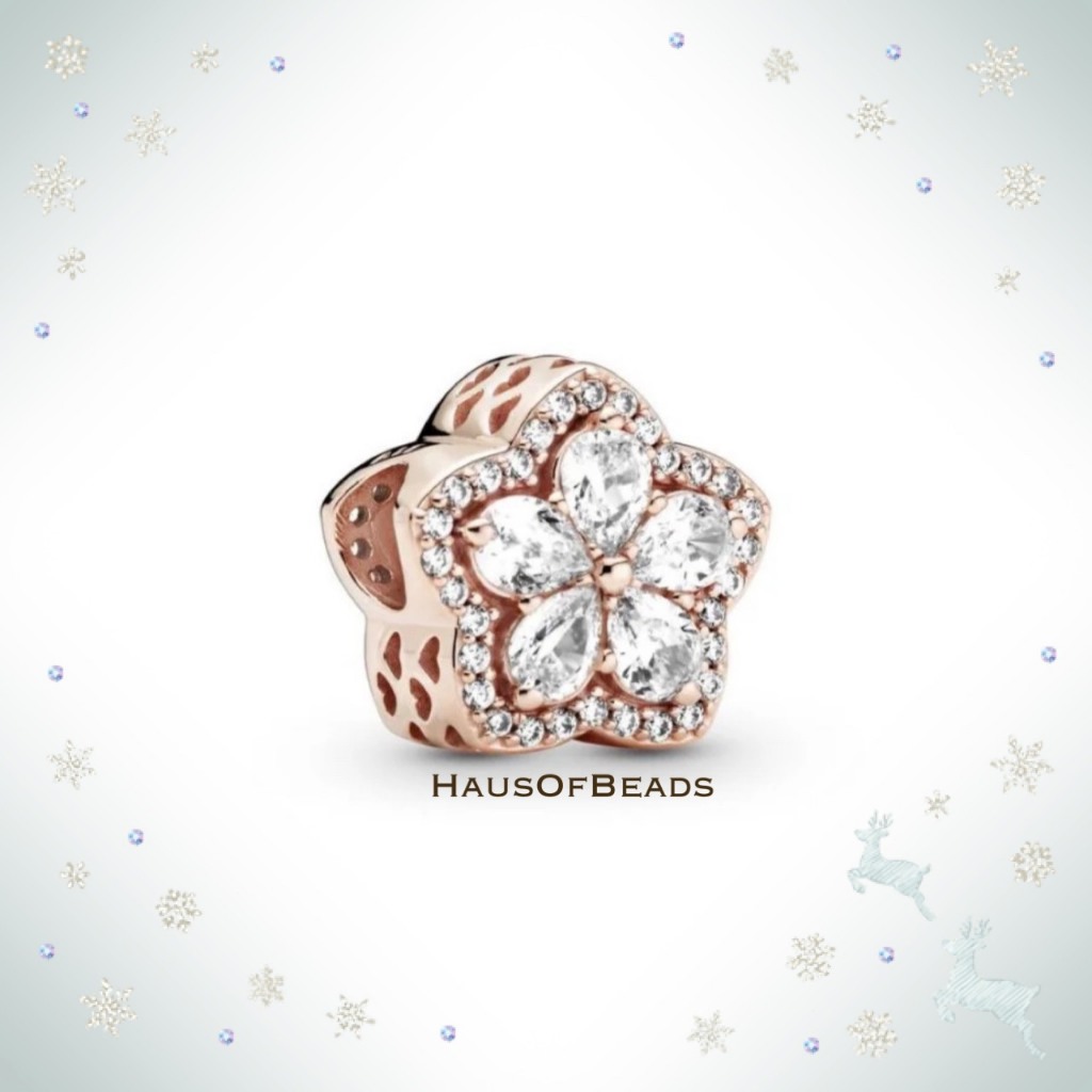 ⭐️ NEW ของแท้ 100% ⭐️ ชาร์มกำไลข้อมือ Rose Gold Sparkling Snowflake