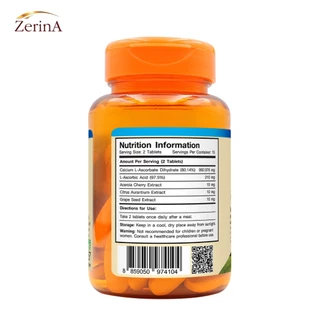 [ซื้อ 1 แถม 1] วิตามินซี1000 พลัส เกรปซีด เซริน่า Vitamin C 1000 mg. plus Grape Seed Zerina วิตามินซี 1000 มก. วิตซี1000