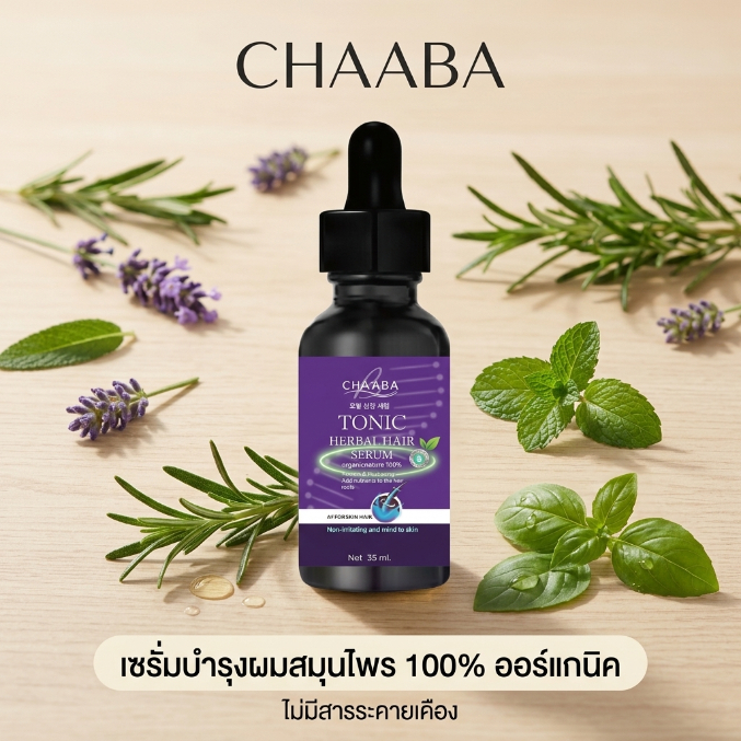 Chaba ชบา แฮร์โทนิค 35ml 1 ขวด บำรุงผมร่วง ลดผมบาง เร่งผมยาว ฟื้นฟูผมเสีย ผลิตภัณฑ์สมุนไพรไทย