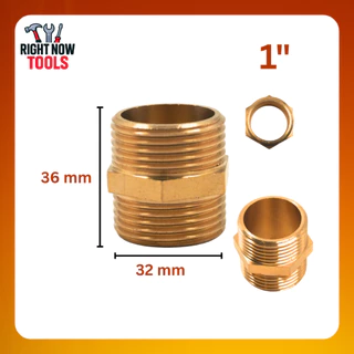 นิปเปิ้ลทองเหลือง ไม่ชุบ ไม่ลอก เกลียวมาตรฐาน 1/8” - 1” แข็งแรง ทนสนิม งานประปา/ลม