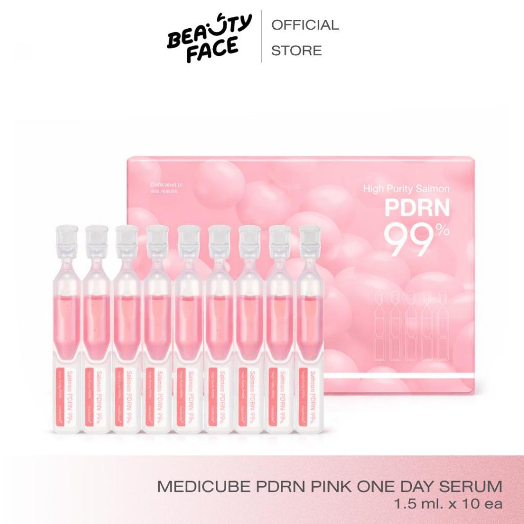 Medicube PDRN 99% Pink One Day Serum 1.5ml x 10eaเซรั่ม PDRN ฟื้นฟูผิวล้ำลึก ช่วยให้ผิวใส ฉ่ำโกลว์
