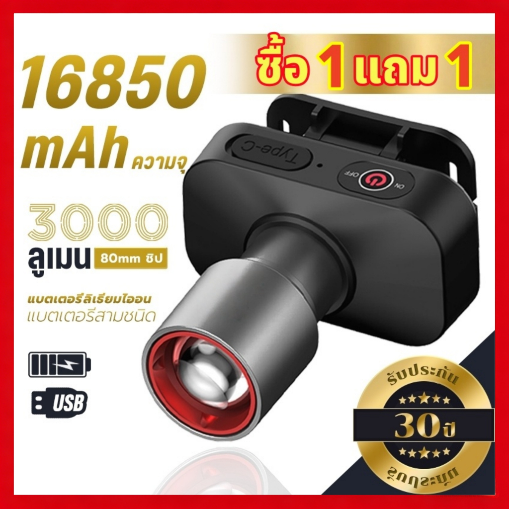 【HS】✨จัดส่งถึงบ้าน✨ไฟฉายคาดหัว ไฟคาดหัว ส่องไกล ไฟคาดหัว LED ส่องกบ เดินป่า ลุยฝนได้ สว่างมาก รับประกันความสว่าง