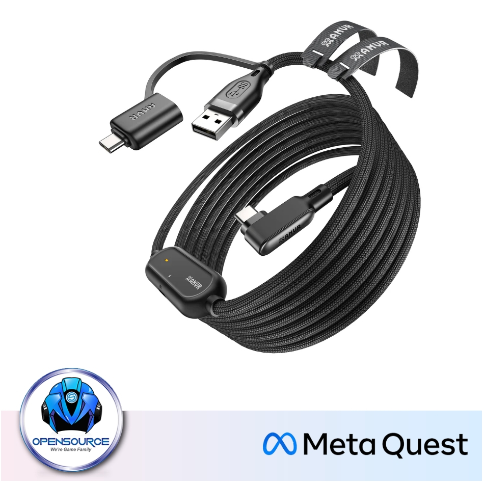 (สายต่อ META 3,3S ยี่ห้อ AMVR) Link Cable with Charging 16FT Compatible with Meta Quest 3/3S/2/Pico 4 Accessories,
