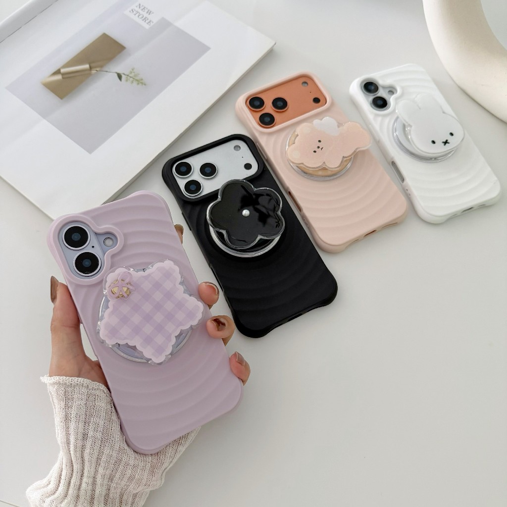 Ripple เคสกันกระแทก ชาร์จได้ ดีไซส์สวยหรู pop up แม่เหล็ก for iPhone 17 pro max 16 pro max 15 promax 14pro max 13 12 11