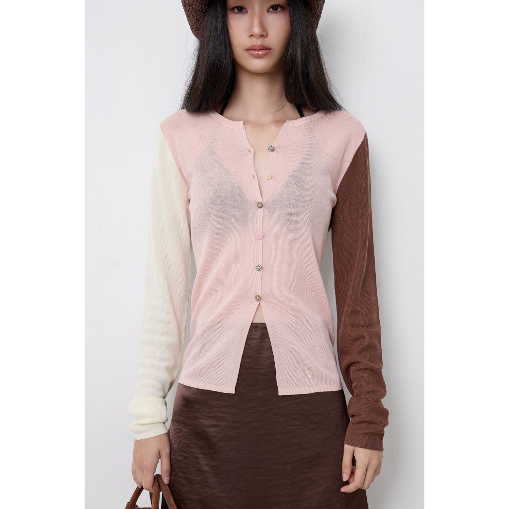 T1233 Multi knitted Cadigan