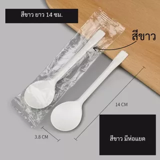ช้อนตักขนม 100 อัน ช้อนข้าว ช้อนซุป มีห่อพลาสติกแยก