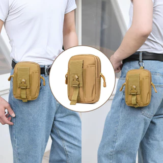 SB กระเป๋าร้อยเข็มขัด สีดำ ผ้าไนล่อน กระเป๋าใส่โทรศัพท์ สไตล์แทคติคอล ทหาร แคมป์ปิ้ง เดินป่า