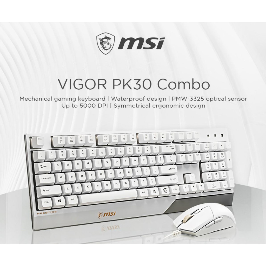 MSI PK30 CONTENT CREATION KEYBOARD AND PM10 CONTENT CREATION MOUSE COMBO ของใหม่