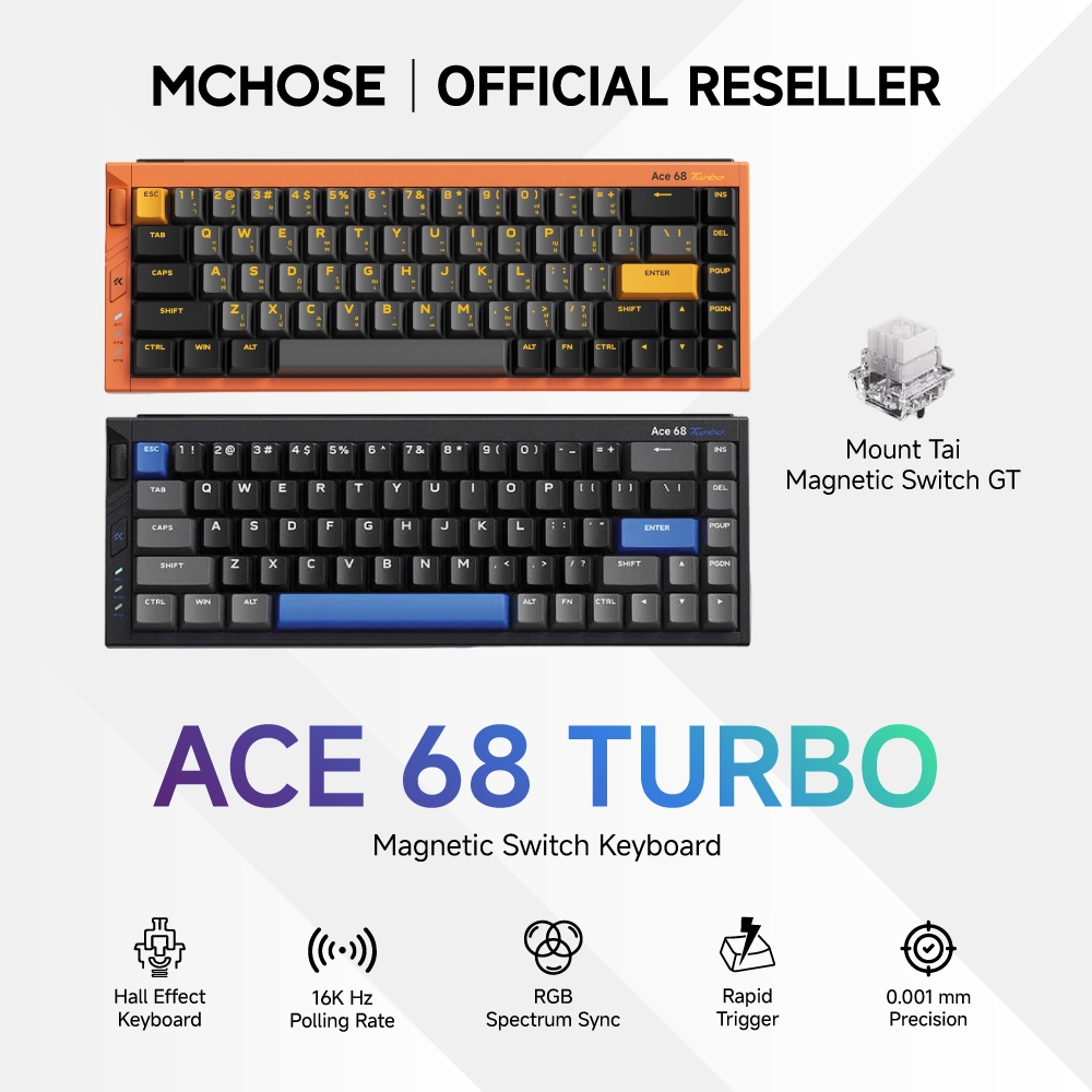 MCHOSE GAMING KEYBOARD ACE68 TURBO HALL EFFECT AlUMINUM 65% TH