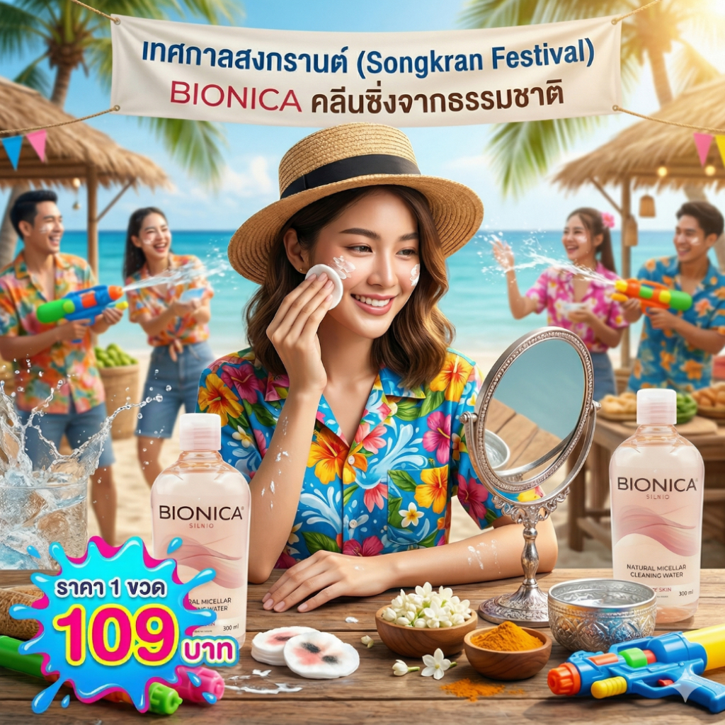Bionica Cleansing Water คลีนซิงเช็ดเครื่องสำอางจากไมเซลล่าธรรมชาติ แบบน้ำ💦