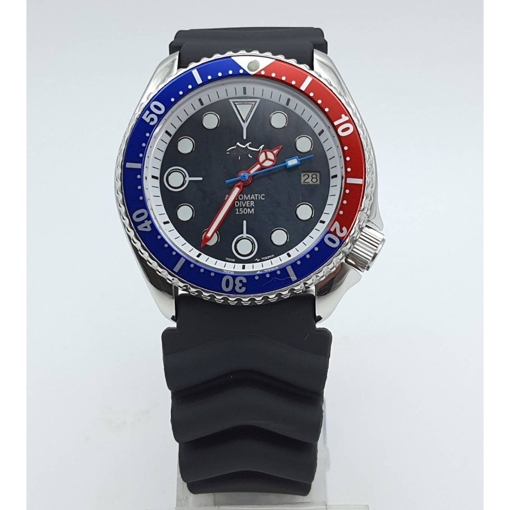 นาฬิกา SEIKO MEN'S DIVER VINTAGE 7002-21 AUTOMATIC PEPSI BEZEL MOD (สภาพดี)