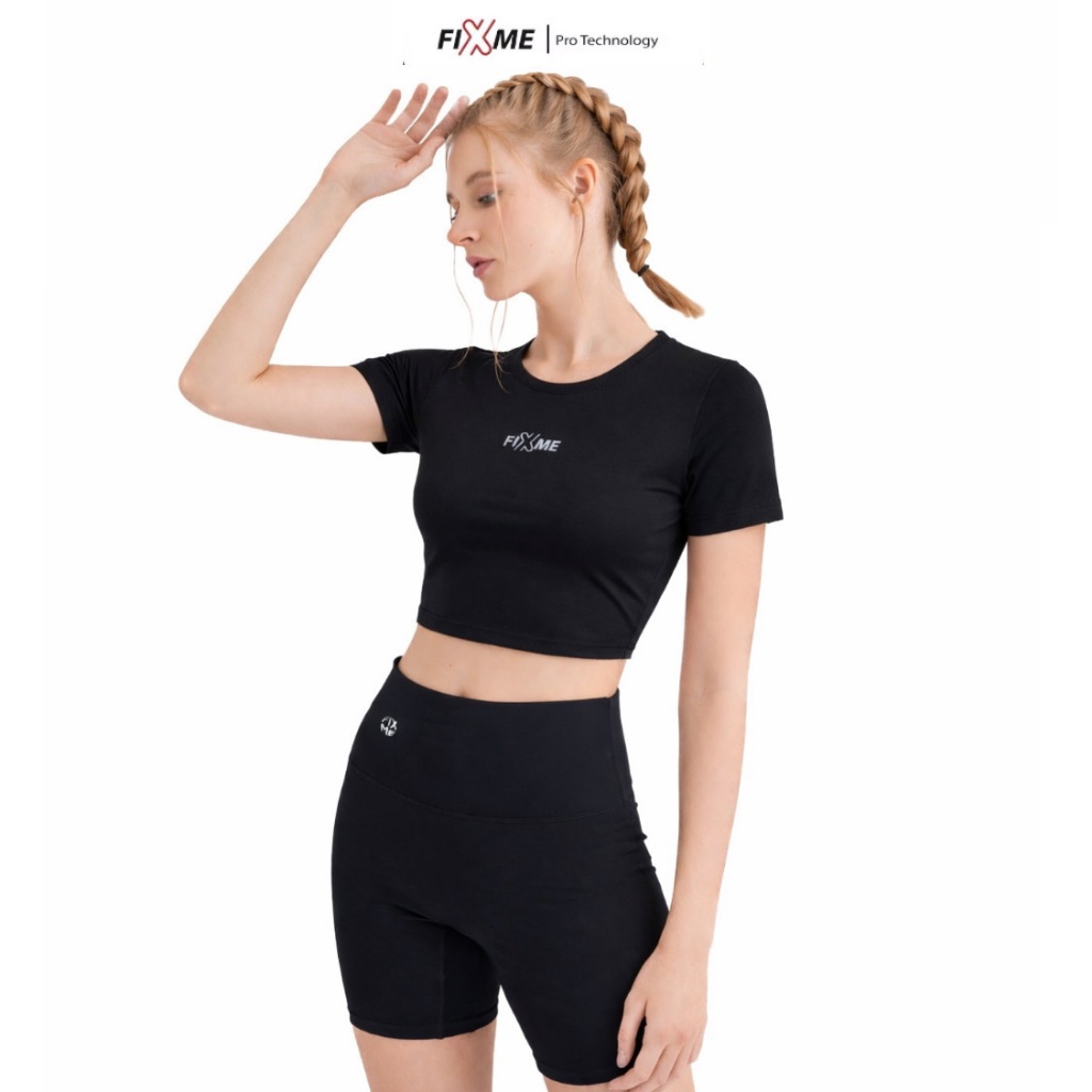 เสื้อวิ่ง เอวลอยแขนสั้น  เสื้อกีฬาแขนสั้น เอวลอยวิ่ง แห้งไว shine