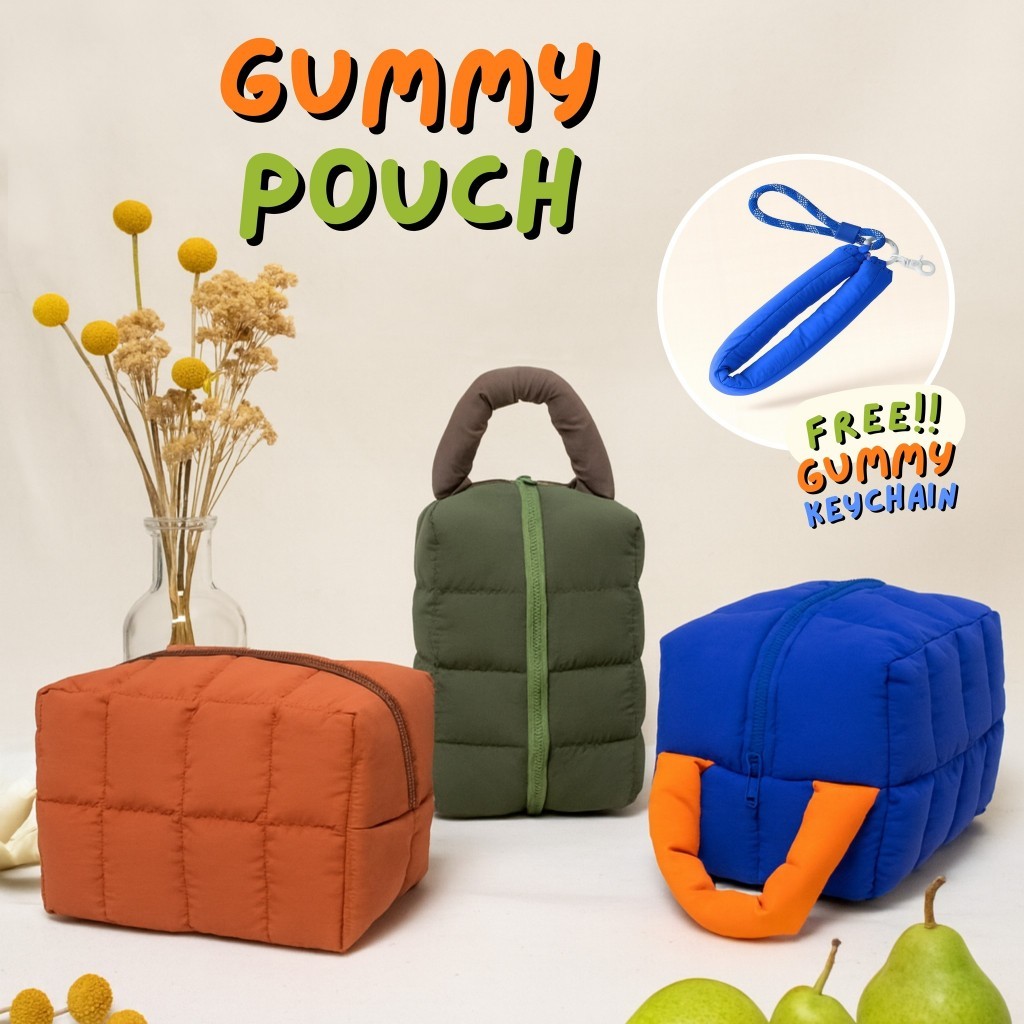 กระเป๋านุ่มนิ่มรุ่นGummy Pouch Bag แถม FREE Gummy Keychain(ร้านขอสงวนสิทธิ์ในการเลือกสีของแถม)
