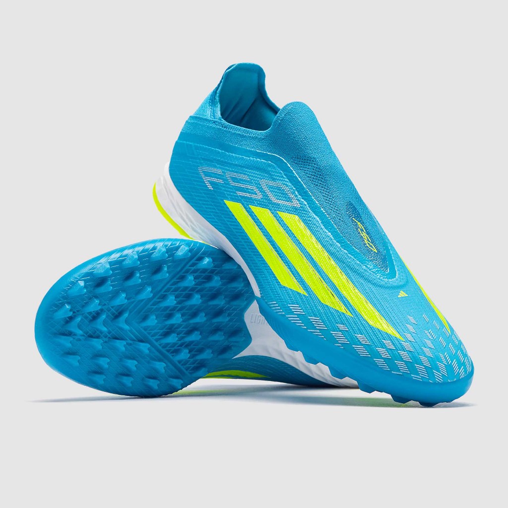 รองเท้าฟุตบอล Adidas F50 Pro Laceless TF (ร้อยปุ่มหญ้าเทียม) ‘ice cold precision’ pack