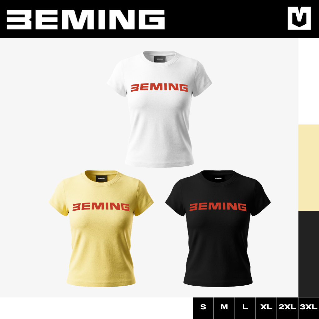 Bemingtop1161(S-3XL) - Ruby Top - เสื้อเบบี้ทีสกรีนโลโก้ BEMING สีแดง