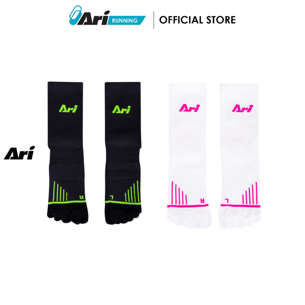 ARI ADEPT DYNAMIC FIVE FINGERS QTR RUNNING SOCKS - ถุงเท้าวิ่ง อาริ