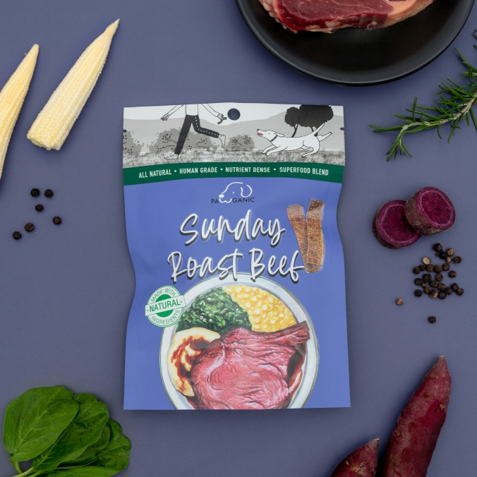 ขนมสุนัข PAWGANIC [50 g] ขนมสุนัขรสเนื้อ - Sunday Roast Beef
