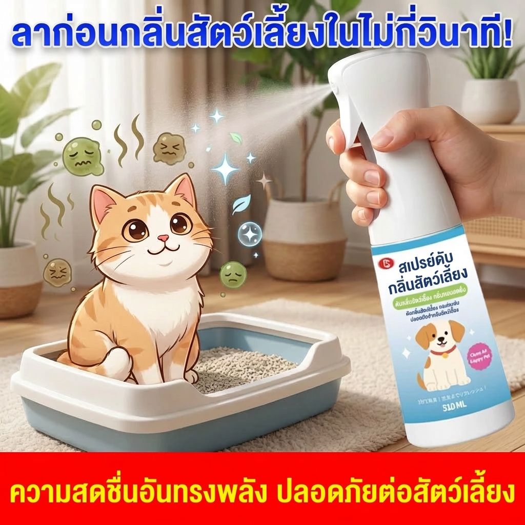 🐶ฉีด 1 ครั้ง หอมทั่วบ้าน🐱NANA ดับกลิ่นทรายแมว สเปรย์ดับกลิ่นสัตว์เลี้ยง ดับกลิ่นฉี่แมว ดับกลิ่นสัตว์เลี้ยง 510ml