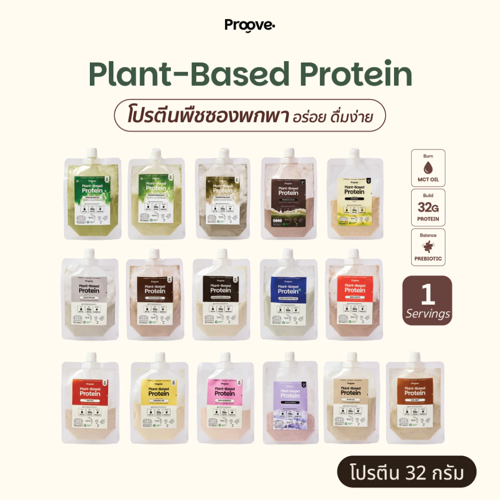 [5แถม2] Proove โปรตีนพืช (แบบพกพา) ช่วยเรื่องการเผาผลาญ อร่อย ดื่มง่าย โปรตีน 32g  โปรตีนสูง ไม่มีน้ำตาล แคลต่ำ thumbnail 3