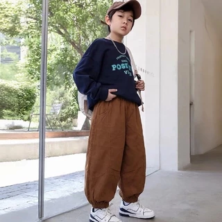กางเกงลำลองทรงหลวมสำหรับเด็ก สีพื้น สไตล์เกาหลี ใส่ได้หลายโอกาส ดูดีมีสไตล์ น้ำหนักเบา ระบายอากาศได้ดี