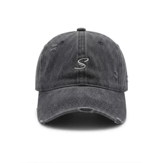 SEOULSHIRTS CAP หมวกแก๊ป ปักโลโก้ สีฟอกแบบขาด ปรับขนาดได้ ใส่ได้ชายและหญิง H4