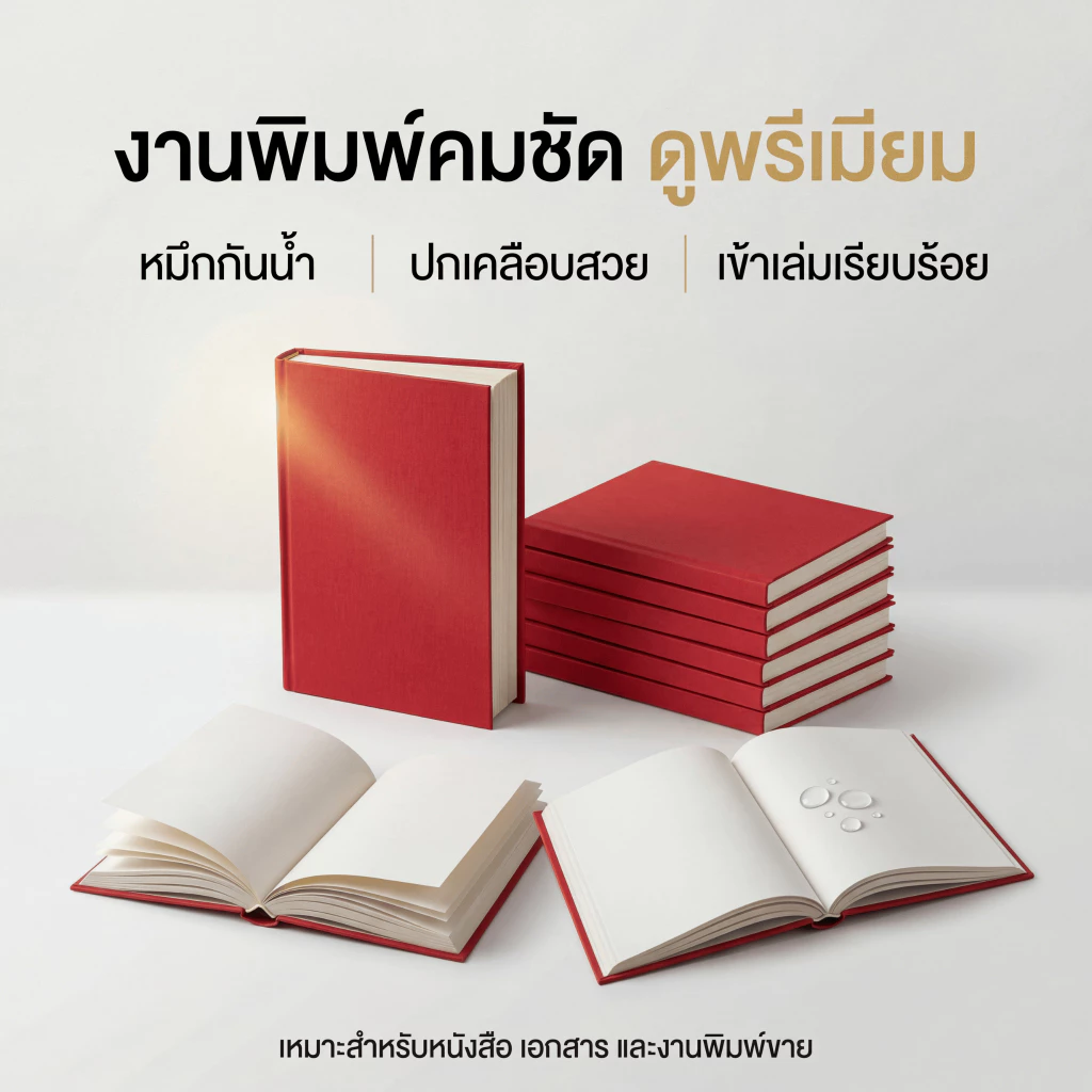 บริการรับปริ้นหนังสือ เข้าเล่มสันกาว หมึกกันน้ำ เคลือบฟรี thumbnail 4