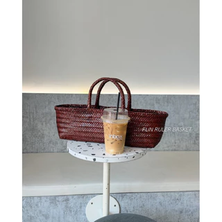 พร้อมส่ง FLIN - RULER BASKET กระเป๋ากระจูดย้อมสี