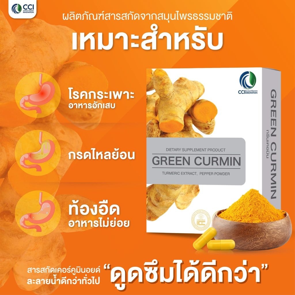 Green Curmin กรีนเคอมิน ขมิ้นชัน แค็ปซูล ของแท้100%