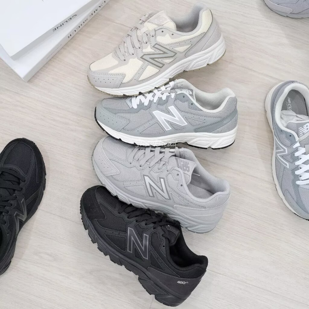 (ตัวแทนจัดซื้อของญี่ปุ่น) New Balance 480 สีเทาดั้งเดิม, สีชานม, สีกากี, สีดำและสีขาว W480GG5 W480SK