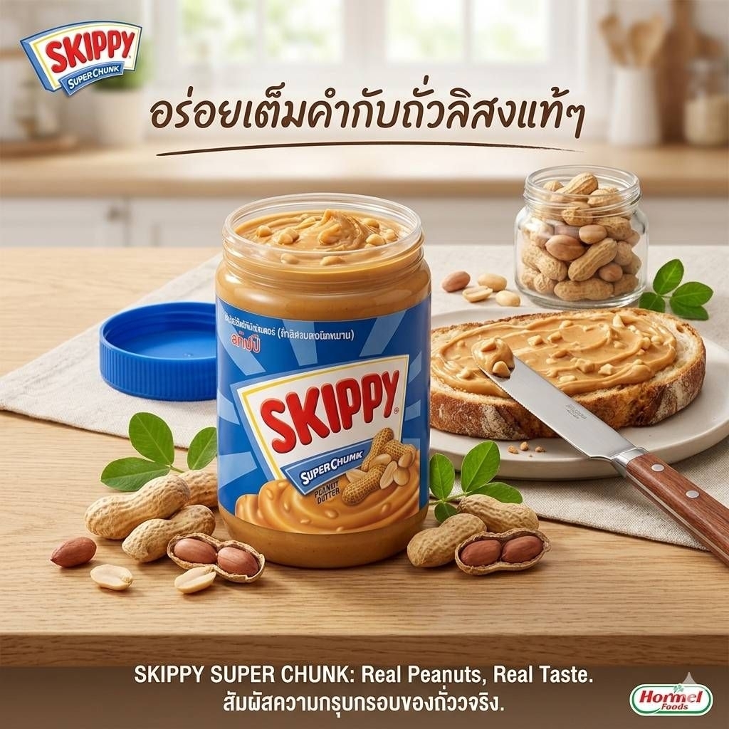 Skippy Super Chunk (เนยถั่วสคิปปี ชนิดผสมถั่วลิสงบดหยาบ) 510g